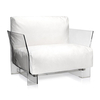 Kartell - Pop Outdoor Chair - white/fabric Sunbrella/weather-proof/frame transparent/94x70x94cm