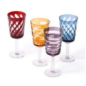 pols potten - Tubular wijnglas set van 4