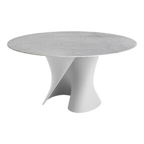 MDF Italia - S Table Esstisch Gestell weiß Ø156cm Marmor