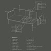 Woud - Nakki - Canapé de tissu 2 places - dessin au trait