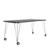 Kartell - Max Tisch mit Rollen 190x90cm - schiefergrau/Gestell verchromter Stahl/mit 4 Rollen