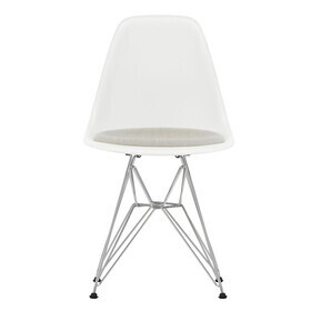 Vitra - Eames Plastic Side Chair DSR gepolstert Gestell verchromt