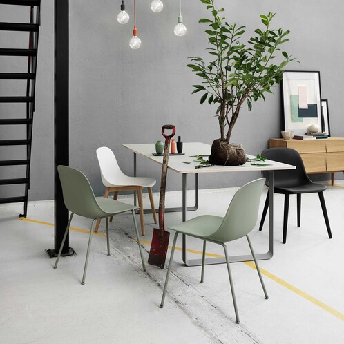Muuto - Fiber Chair Stuhl mit Rohrgestell
