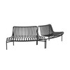HAY Palissade Outdoor-Sitzmöbel aus Metall, geschwungene Form, robust und stilvoll, für Garten und Terrasse. - Palissade Dining Park Gartenbank Out/Out 2er Set