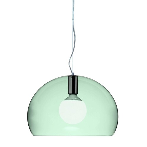 Kartell - Small FL/Y Suspension Lamp - sage green/transparent/Ø38cm