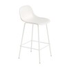 Muuto - Fiber - Barkrurk met rugleuning 65cm - wit/zetel kunststof/BxHxD 42,5x87,5x44,5cm/frame: staal poedercoating