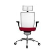Wagner - Titan 10 Office Chair - white/Seat upholstered red/star base polished/with wheels for hard floors