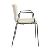 Arper - Catifa 46 0251 - Fauteuil unicolore support noir - ivoire/coque brillant/dedans mat/support noir mat V39/nouvelle couleur