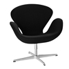 Fritz Hansen - Swan Chair - Fauteuil dit cygne étoffe - noir/étoffe Tonus 128/structure aluminium/sans mécanisme de retour