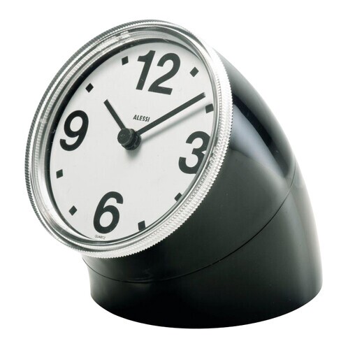 Alessi - Cronotime Tischuhr - schwarz/HxØ: 8,5x7 cm