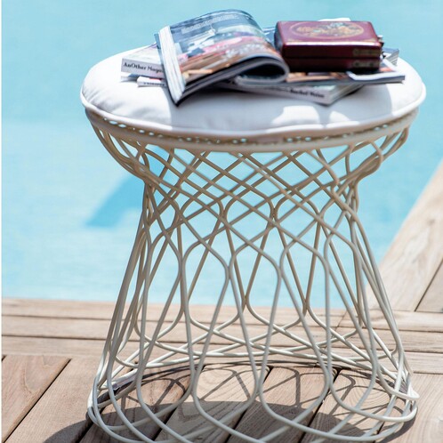 Wire outdoor store side table