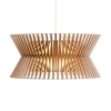 Secto Design - Kontro 6000 - Suspension - noix naturel/feuille de placage/câble/baldaquin blanc/incl. ampoule LED 2700K/820lm