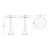 HAY Palissade Kollektion technische Zeichnung für Outdoor-Möbel mit Maßangaben, minimalistisches Design in Metall - Palissade Cone Gartentisch Ø60cm