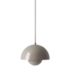 &tradition - Flower Pot VP1 Suspended Lamp - grey beige/glossy/cable grey beige/H 16cm/Ø 23cm
