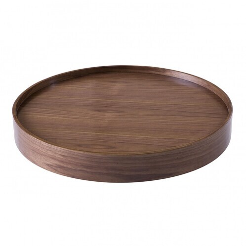 Softline - Drum Tray - walnut/wood/H 7,4 cm / Ø 47 cm