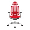 Wagner - AluMedic 10 Office Chair - red/cover fabric/star base polished/with wheels for hard floors