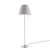 Luceplan - Costanza Terra Floor Lamp Fix/On-Off - mistic white/brushed/frame aluminium/foot 18cmx18cm