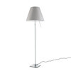 Luceplan - Costanza Terra Floor Lamp Fix/On-Off - mistic white/brushed/frame aluminium/foot 18cmx18cm