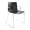 Arper - Catifa 46 0287 Armchair Unicoloured Skids Chrome - black/seat shell glossy/inside matt/frame chromed