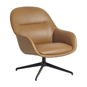 Muuto - Fiber Swivel Lounge Armchair Leather