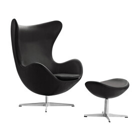 Fritz Hansen - Set promo fauteuil + repose-pied L'Oeuf/Egg™ cuir