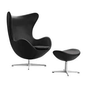 Fritz Hansen - Set promo fauteuil + repose-pied L'Oeuf/Egg™ cuir