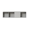 Montana - Line Sideboard 35,4x139,2x30cm - nordic 06/lackiert/1 Element mit Tür/3 Element offen/Incl. Wandaufhängung