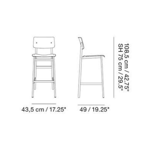 Muuto Loft Bar Stool 75cm | AmbienteDirect