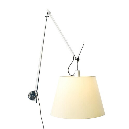 Artemide - Tolomeo Mega Parete Parchment Shade - aluminium/parchment shade/Ø 42cm/(on/off)