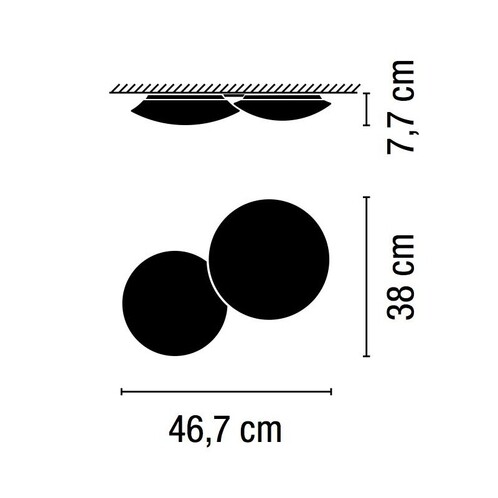 Vibia - Puck 2 Wand/Deckenleuchte - Strichzeichnung