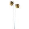 Catellani & Smith - Lederam F2 LED Stehleuchte - Disc gold/Stab schwarz/Gestell schwarz/Lichtfarbe warm weiß/mit Dimmer L1/2700K/3180lm/CRI80/B 38cm/H 198cm/Ø 17cm