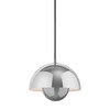 &tradition - Flower Pot VP1 - Suspension - inox/poli/câble noir/H 16cm/Ø 23cm