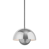 &tradition - Flower Pot VP1 Suspended Lamp - stainless steel/polished/cable black/H 16cm/Ø 23cm
