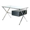 Knoll International - Albini - Bureau - chêne noir teinté/transparent/2 tiroirs/PxHxP 122x70x67cm/structure chromé brillant