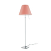 Luceplan - Costanza Terra Floor Lamp Telescope/Dimmer - edgy pink/brushed/frame aluminium/foot 18cmx18cm