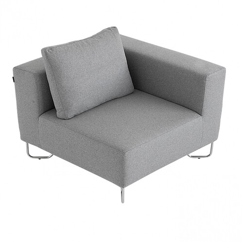 Softline - Lotus Sofa Corner Elements - grey/fabrics felt 620/WxHxD 98x82x98cm/incl. 1 cushion