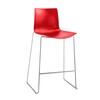 Arper - Catifa 46 0471 - Barkruk eenkleurig chroom - rood/zitschaal glanzend/binnen mat/onderstel verchroomd/zithoogte 76cm