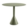 HAY Palissade runder Tisch in Olivgrün, modernes Design für Außenbereich, langlebiges Metallmaterial. - Palissade Cone Gartentisch Ø90cm