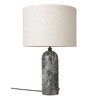 Gubi - Gravity - Lampe de table L - lin/gris/abat-jour lin/H 65cm, Ø 41cm/structure marbre gris