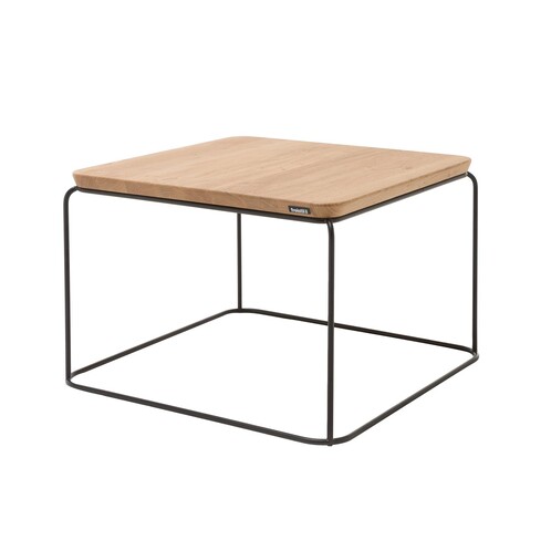 freistil Rolf Benz - freistil 151 Couchtisch Rechteckig - natur/Tischpaltte Eiche 58x58cm/BxHxT 61x39x61cm/Gestell schwarz (RAL9005): pulverbeschichtet