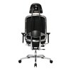 Wagner - AluMedic Limited S Office Chair - dark brown/cover leather/star base polished aluminium/with wheels for hard floors
