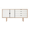 Andersen Furniture - Andersen Furniture S6 Sideboard Fronten weiß - eiche geseift/alpinoweiß/B 163 x T 43 x H 80 cm