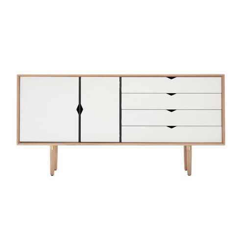 Andersen Furniture - Andersen Furniture S6 Sideboard Fronten weiß - eiche geseift/alpinoweiß/B 163 x T 43 x H 80 cm