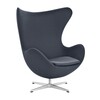 Fritz Hansen - Egg Chair/ Das Ei Loungesessel Stoff - anthrazit/Gestell aluminium/Stoff Fame 60019