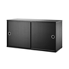 String - String Wall Cabinet with Sliding Doors - black/WxHxD 78x42x30cm/with 2 sliding doors