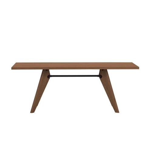 Vitra - Table Solvay Prouvé Table 200x90cm - American walnut tree/cross beam deep black