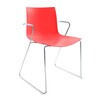 Arper - Catifa 46 0287 Armchair Unicoloured Skids Chrome - red/seat shell glossy/inside matt/frame chromed