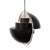 Gubi - Multi-Lite Suspension Lamp Chrome - black/Ø 36cm/cable black