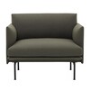 Muuto - Outline - Fauteuil - donkergroen/fabric kvadrat fiord 961/88x84x69,5cm lxbxh/zwart aluminium frame: poedercoating