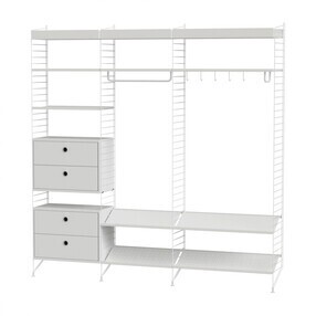 String - Garderobe mit Schuhablage 200x200cm